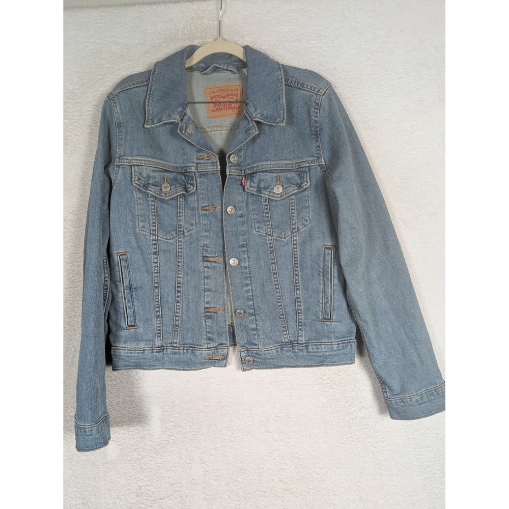 Levi's Trucker Jacket Women's Large Light Wash Blue Denim Classic